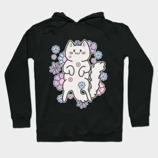 cute cat with flowers Hoodie